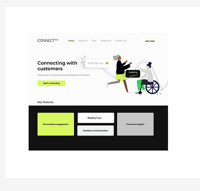 ConnectPRO. app branding dark mode design figma flat design graphic design hero design illustration landing page light mode logo ui uiux designer ux vector web app website