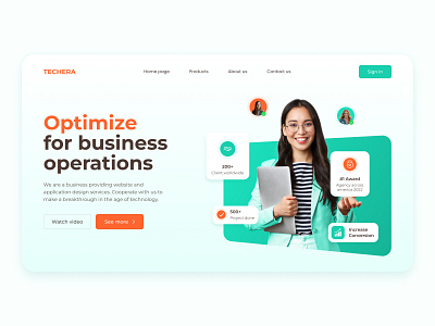 Techera - Header website header website landing page ui design uiux design uiux web design uiux website web design