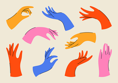 Hands vector illustration flat gesture hands illustration people vector