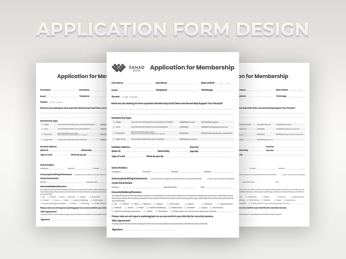 Application Form Design designs, themes, templates and downloadable ...