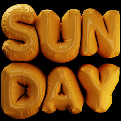 sunday 3D typographic 3d 3d modeling blender illustration render typography