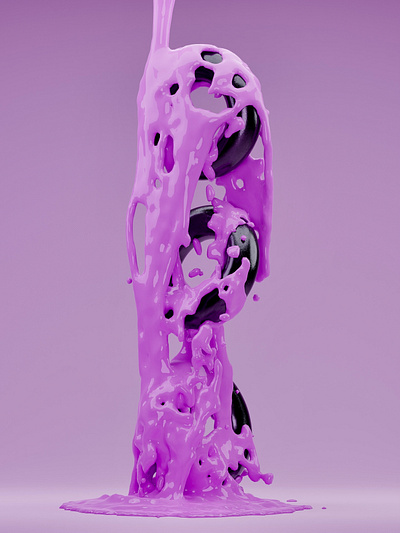 rings with purple fluid 3d 3d animation 3d modeling blender render