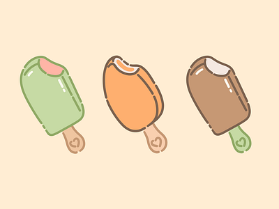 Ice cream bar 2d cute design ice ice cream illustration mango summer vanilla watermelon