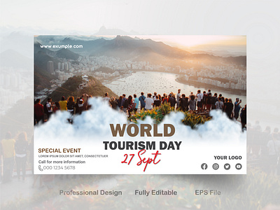 World tourism day Poster ads banner branding design facebook ads facebook banner instagram banner instagram post poster vector world tourism day