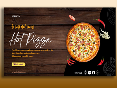 Pizza Banner for Social Media Post banner branding graphic design landingpage motion graphics socialmedia ui