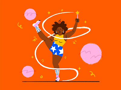 Twirl 2d adobe illustrator art character design clean colourful dance design digital art illustration logo magic orange ui