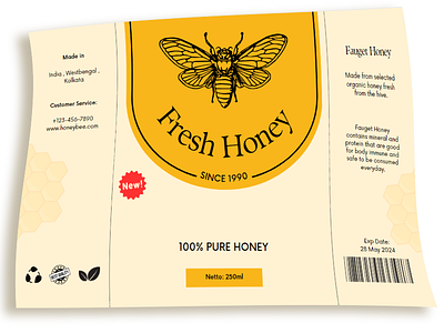 Product Packaging Design for Honey banner branding design graphic design illustration labeling printing product packaging socialmedia