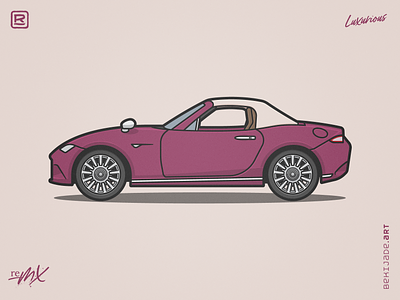 reMX - Luxurious car chrome illustration luxury mazda mx5 purple red roadster tan vector wine