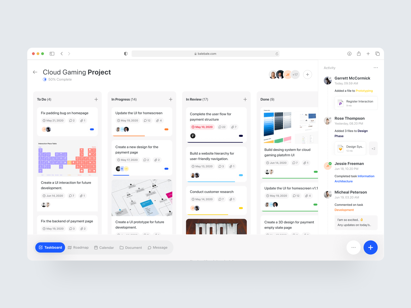 Project Management - Kanban Board blue board card chart clean dark dark mode dashboard kanban landing page popular professionalism project management responsive saas timeline typography ui web design
