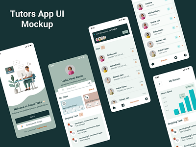 Tutor App UI Mockup app application design figma mockup ui ui design ux