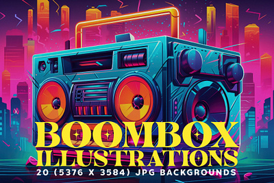 20 Colorful Boombox Illustrations app branding design graphic design illustration logo typography ui ux vector