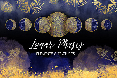 Lunar Phases, 49 Elements & Textures app branding design graphic design illustration logo typography ui ux vector