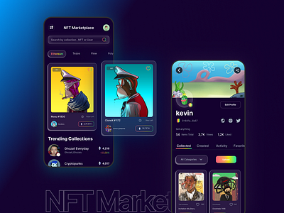 NFT Market Place! app coin design figma graphic design illustration nft nft market ui ui design ux