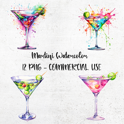 Martini Cocktail Watercolor Clipart clipart cocktail design drinks graphic design illustration martini png transparent background watercolor