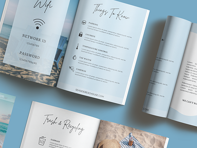 Welcome Book Template airbnb airbnb welcome book branding canva canva template graphic design guestbook host house manual magazine real estate rental short term rental super host vacation welcome book welcome flyier