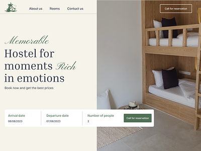 Landing page for hostel american hotel design graphic design hostel hotel illustration landing landing page ui uidesign usdesign ux web design website веб дизайнер лендинг лендинг пейдж одностраничник отель хостел