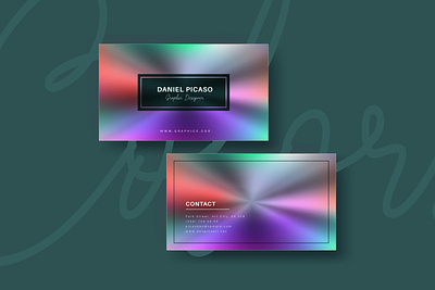 Holographic Business Card Design clean graphic design