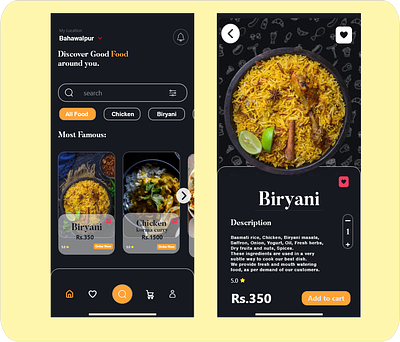 Food Application Design app design app screen branding food application screen design ui design uiux
