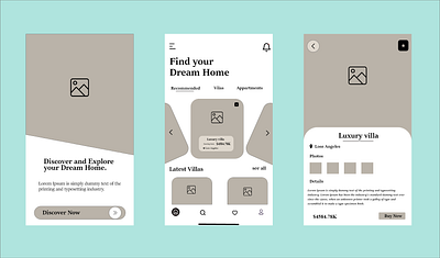 Real estate mobile app prototype app design app screen branding design graphic design prototyping real estate ui uiux web design