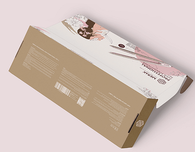 Merak Professional Hair Straghtener Box Package Design box box design package design ui