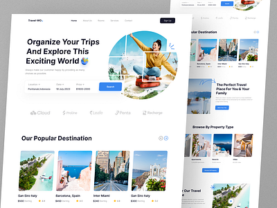 Travel landing page - Travel-Wo travel landing page travel ui web design web ui