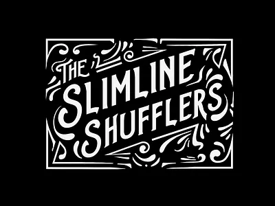 Logo Design for Blues Band, The Slimline Shufflers UK blues band art blues band logo custom type great gatsby handmade logo illustration logo music band logo music logo rock band logo roots music logo type