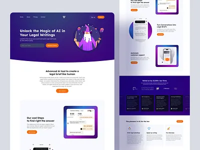 Ai tool Landing Page ai ai design ai landing page ai tool ai tool landing page ai web ai website ai website design complete website series creative website design illustration legal ai helper minimal web design modern landing page deign uiroll uiux web app design web design