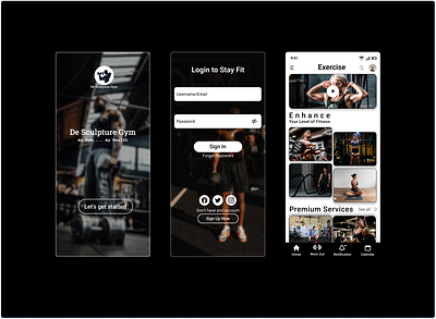 Gym App UI Design branding ui