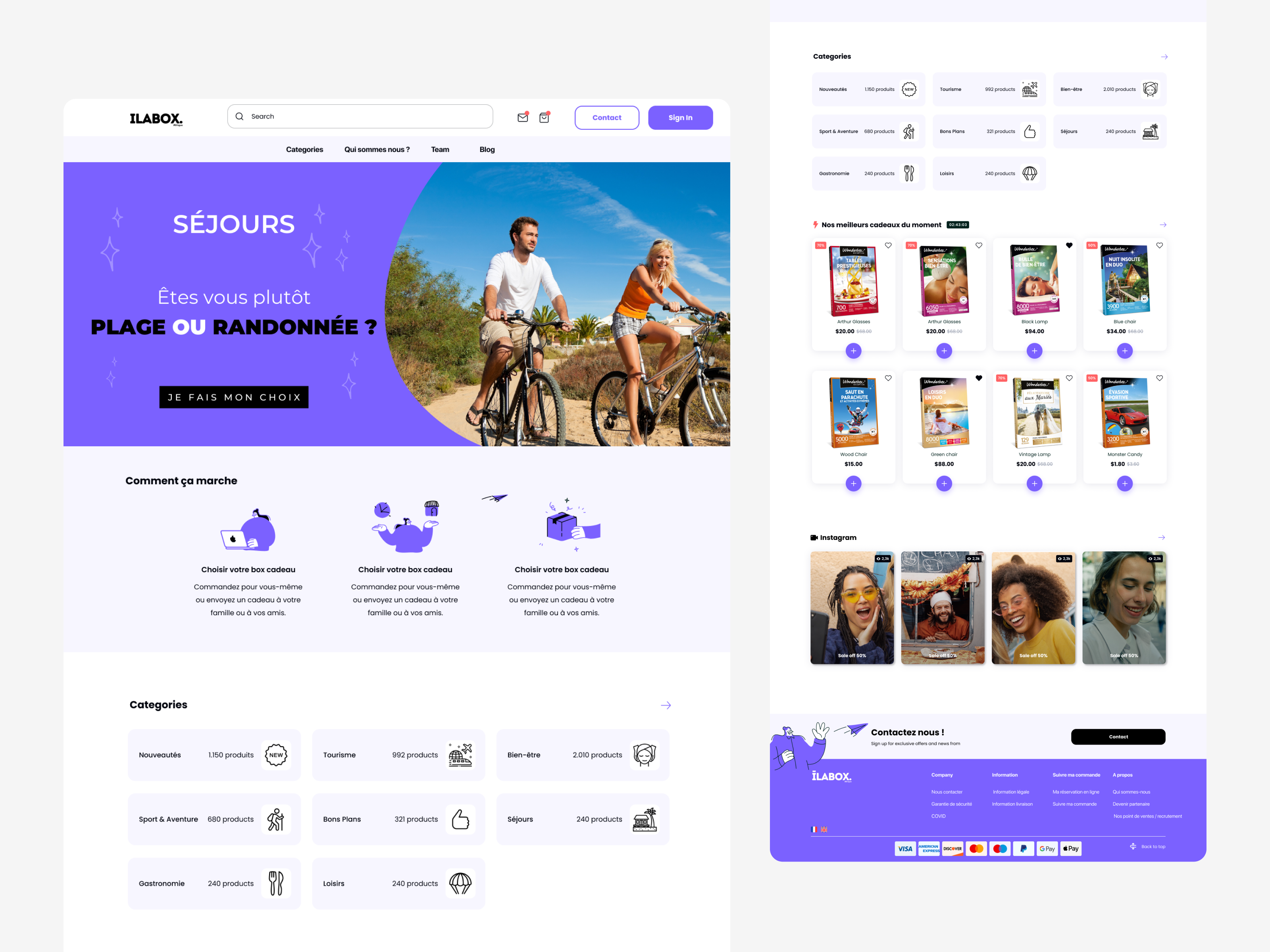 ILABOX - Gift box store design e commerce gift landing page prototype ui ux website