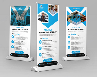 Corporate Modern Roll Up Banner Design Template advertisement business corporate creative design display event exhibition marketing modern pop presentation professional promotion rollupbanner show standeebanner template vertical xbanner