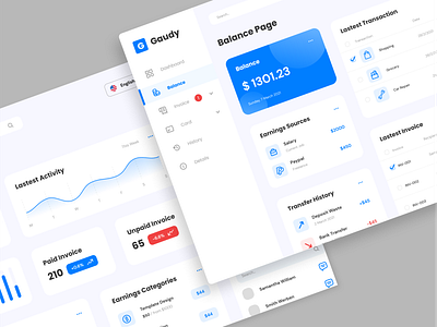 Banking Dashboard - Gaudy app banking dashboard design graphic design invoice prototype ui ux