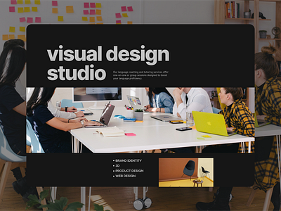 Design studio header art direction design design studio ui uiux web design web ui