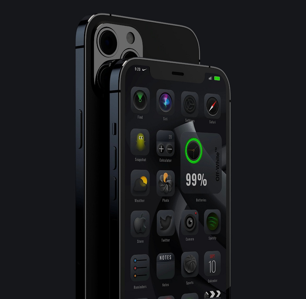 iPhone Dark Theme Homescreen by Parwaz Shah on Dribbble