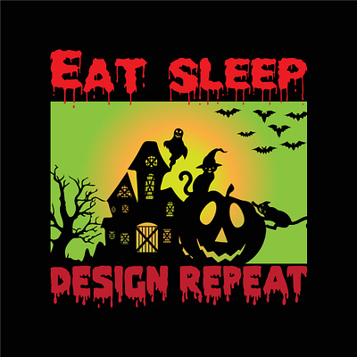 Eat sleep design repeat 9 halloween tshirt 2023