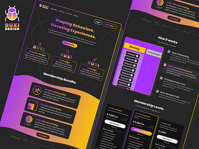 BUXI Design - Behavior/UX/UI Agency Concept agency branding landing page logo ui ux web design