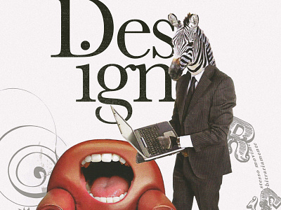 Istituto Europeo di Design’s surreal brand identity analog animation armchair art direction branding business collage graphic design halftone illustration laptop retro scanner school typography vintage zebra