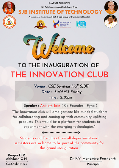 CLUB Innaugration Poster Design