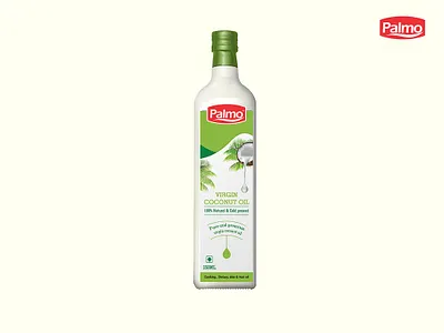 Coconut Oil Bottle Design - Palmo branding creativebranding design graphic design illustration illustrator packagedesign vector