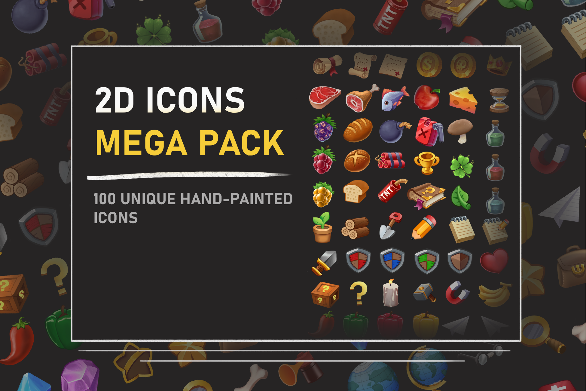 2D GUI Icons mega pack 2d assets assets branding casual art concept art design game art game dev graphic design illustration motion graphics prop design props ui unity