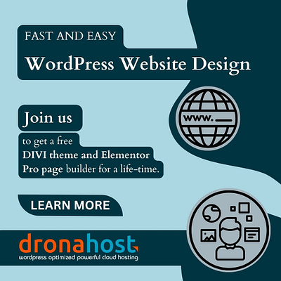 fast and easy WordPress website design with dronahost.com banner branding businessbanners canva design facebook graphic design logo social socialmediaposts template templates