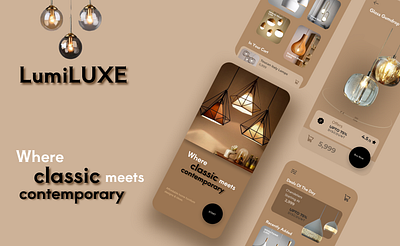 LumiLUXE - A chandelier Brand app branding dailyui design graphic design illustration logo ui ux vector