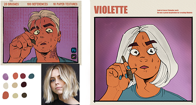 Violette & references comics illustration krita lucas peinador