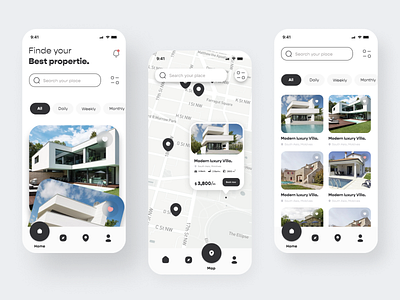 Real Estate App Concept app design application design ui uiux design