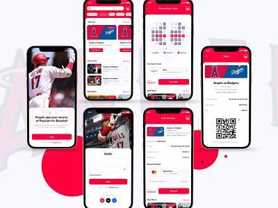 Angels app Baseball league angels app application baseball design mobile phone sport ui uiux webdesign