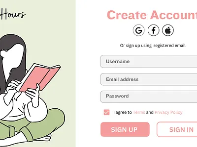Sign Up page for a blog dailyui design form frontend illustration login sign up ui web