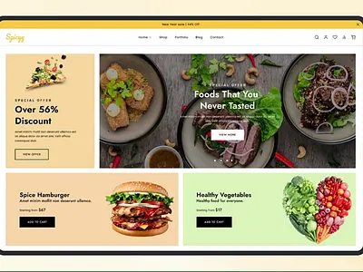 Spicyy - Ecommerce food delivery store. clean design ecommerce food minimalist product spicy store ui ux website