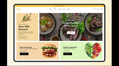 Spicyy - Ecommerce food delivery store. clean design ecommerce food minimalist product spicy store ui ux website