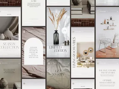 Instagram Stories│CoHome Decor aesthetic animation beige branding clean decor design e commerce graphic design home instagram interior marketing motion graphics smm social media stories