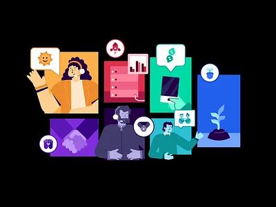 iQor Animated Illustrations animated animated illustrations animation branding bright corporate design graphic design icons illustration illustrations lotties motion motion graphics