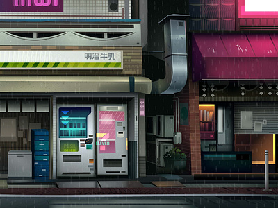 Neo tokyo anime architecture city design futur illustration japanese light movie n neo neon retro styleframe stylescape tokyo